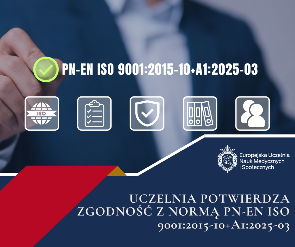 Uczelnia potwierdza zgodność z normą PN-EN ISO 9001:2015-10+A1:2025-03
